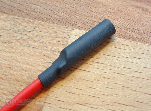 Fertig eingeschrumpfter Stecker