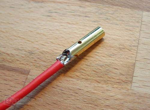 Fertig angelöteter Stecker
