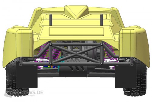 Heackansicht des Team C Short Course-Trucks