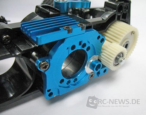 Hier sieht man die im Tamiya M05 eingebaute Motorhalterung