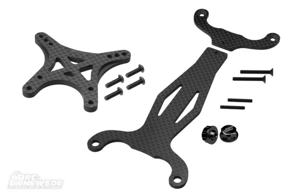 JConcepts Kohlefaser-Dämpferbrücke & Akkuhalter für Kyosho RB6