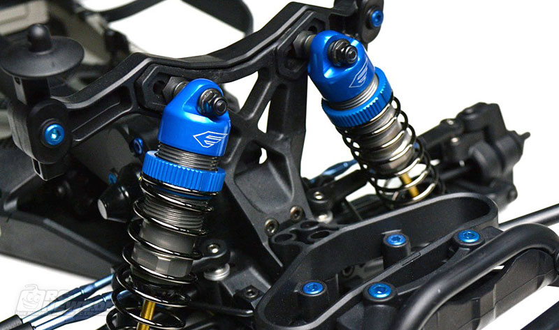 Exotek Alu-Dämpferkappen & Rändelmuttern für SC10 4×4
